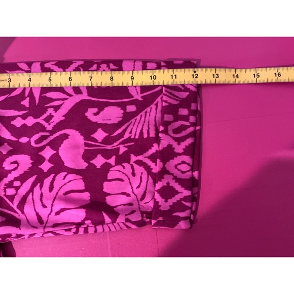 Dress Forum Pink Tropical Flamingo Toucan Print Button Up Shirt Sz M Flowy Boho - Picture 6 of 9